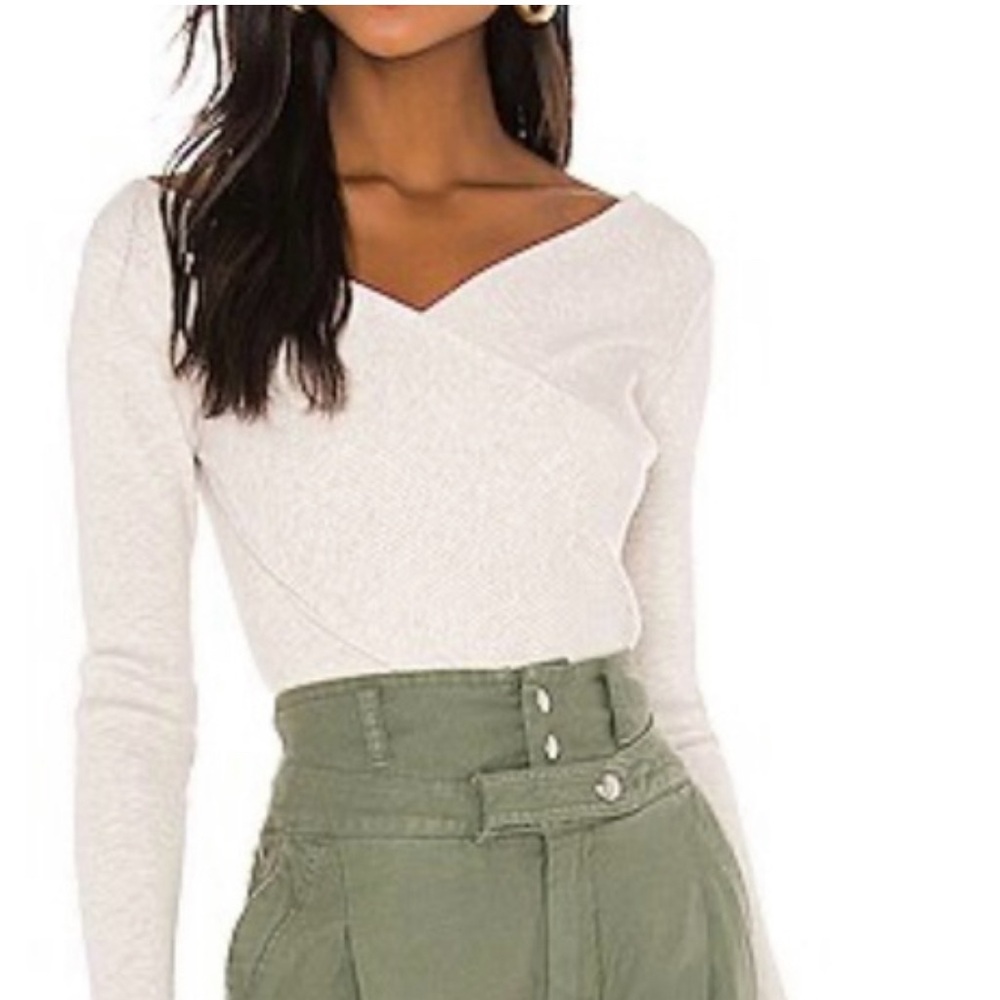Brochu Walker Women’s Size Small Beige Sweater Crossover Wrap Top Career